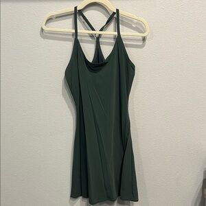Outdoor Voices Dark Green Strappy Slip Dress